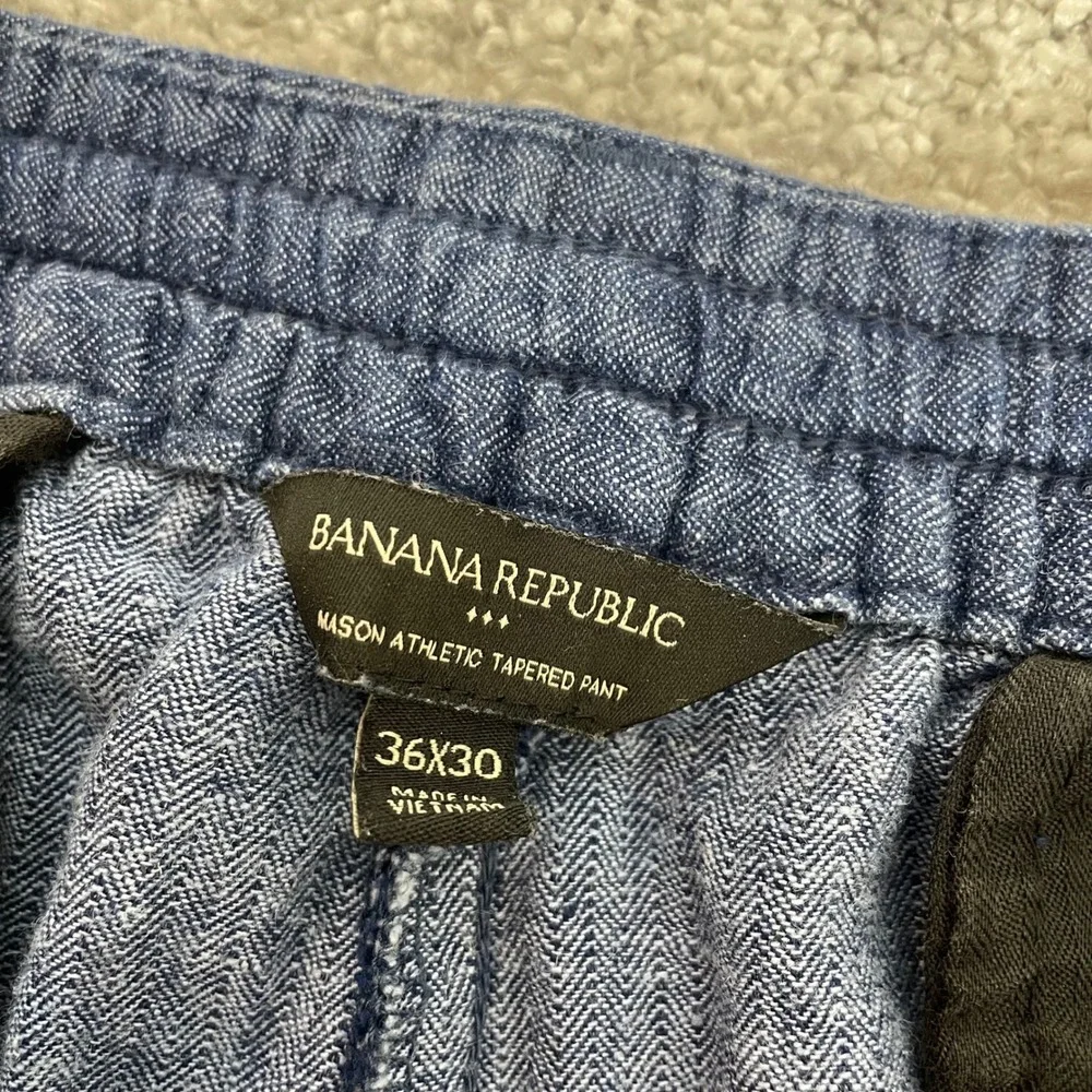 Banana Republic Chinos Mens 36x30 Linen Cotton Mason Athletic Tapered (Tg 36x28)